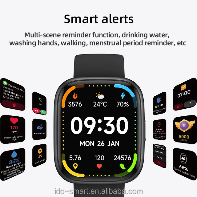 IDW26 Fashion Smart Watch TFT Wholesaler BT Calling Capability IP68 Waterproof ROHS REACH Approved OEM ODM Services