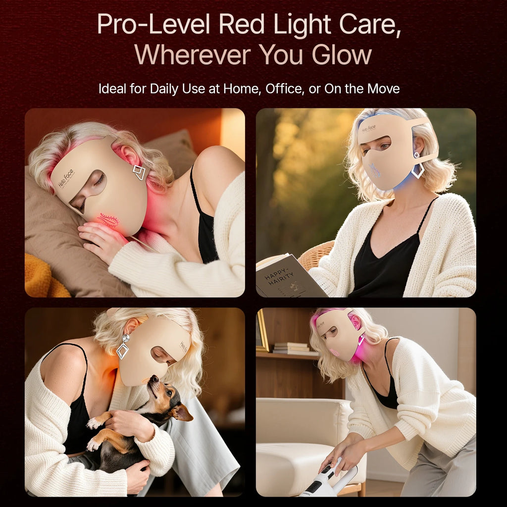 Hello Face M300 4D LED Light Therapy Mask 311 LEDs, 4 Modes, Anti-Aging & Acne Care, Ergonomic Silicone Design, Visual Comfort