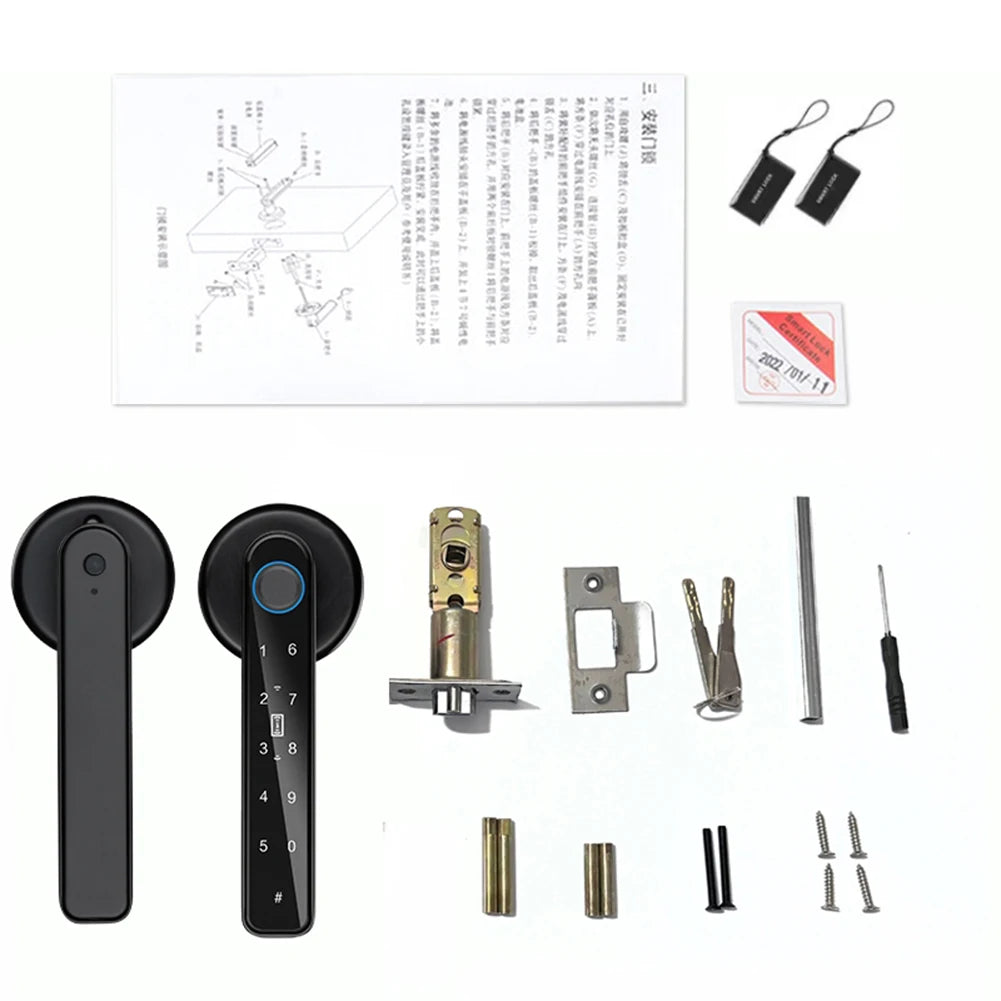 Digital Door Lock Biometric Fingerprint Lock Smart Home Anti Peeping TTLOCK APP Control Type-C Charging Intelligent Door Lock