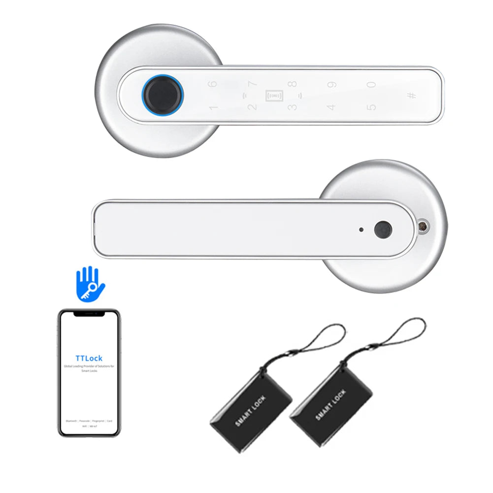 Digital Door Lock Biometric Fingerprint Lock Smart Home Anti Peeping TTLOCK APP Control Type-C Charging Intelligent Door Lock