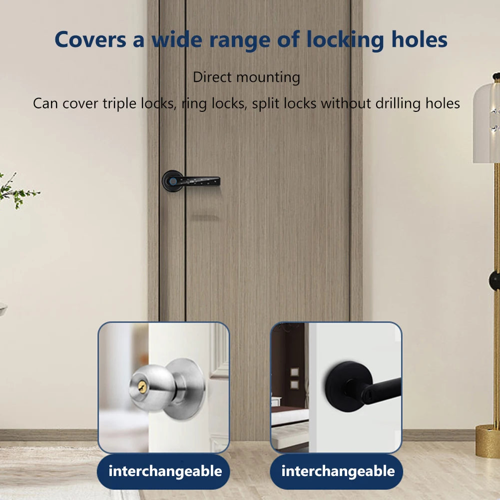Digital Door Lock Biometric Fingerprint Lock Smart Home Anti Peeping TTLOCK APP Control Type-C Charging Intelligent Door Lock