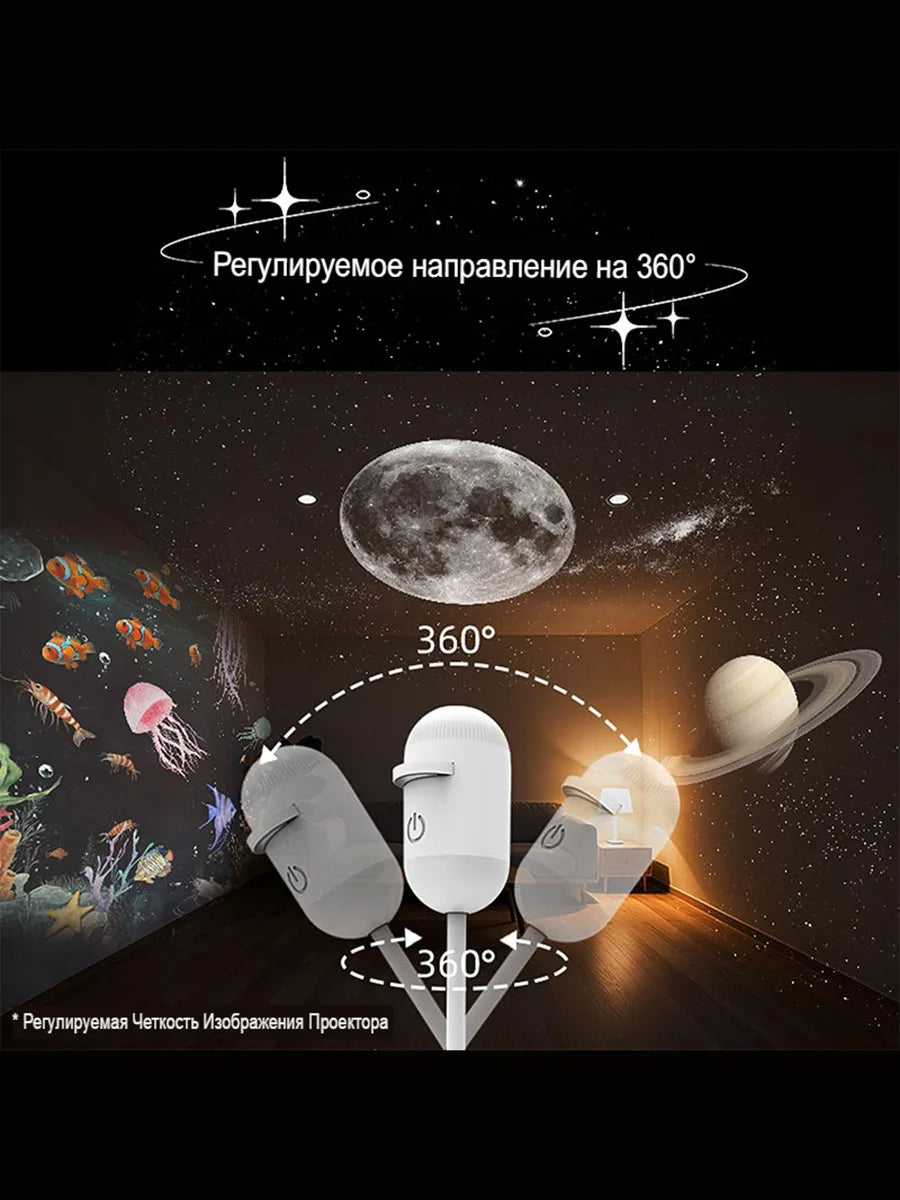 Cordless Led Wall Projector Universe Galaxy Sconce Sunset Lamp Wireless Charging Night Light For Home Bedroom Living Room Decor