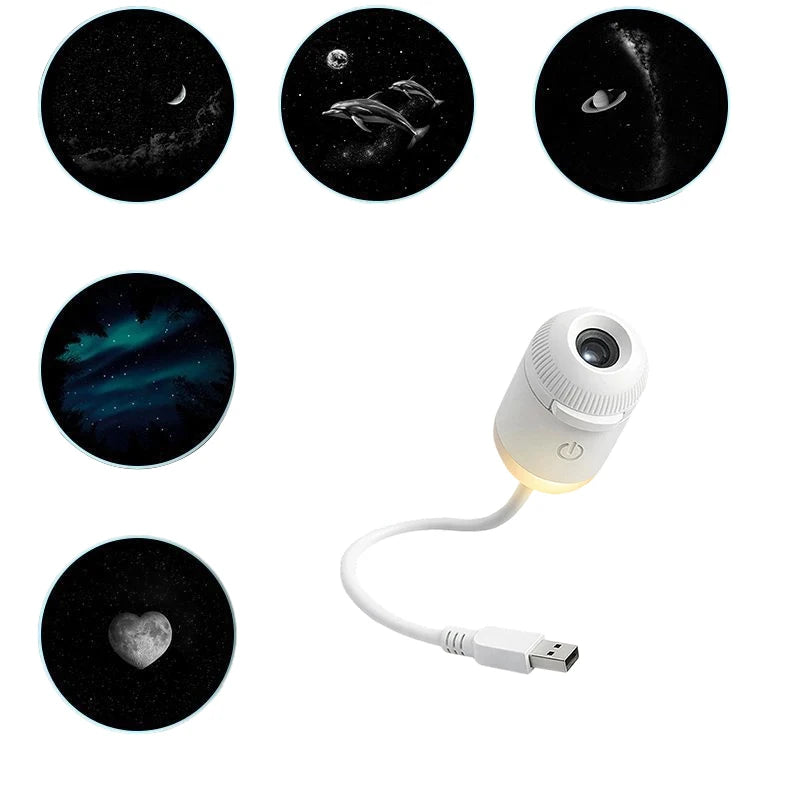 Cordless Led Wall Projector Universe Galaxy Sconce Sunset Lamp Wireless Charging Night Light For Home Bedroom Living Room Decor