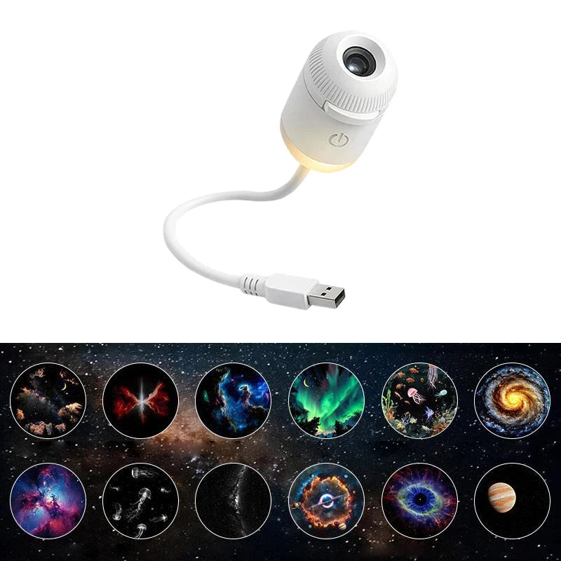 Cordless Led Wall Projector Universe Galaxy Sconce Sunset Lamp Wireless Charging Night Light For Home Bedroom Living Room Decor