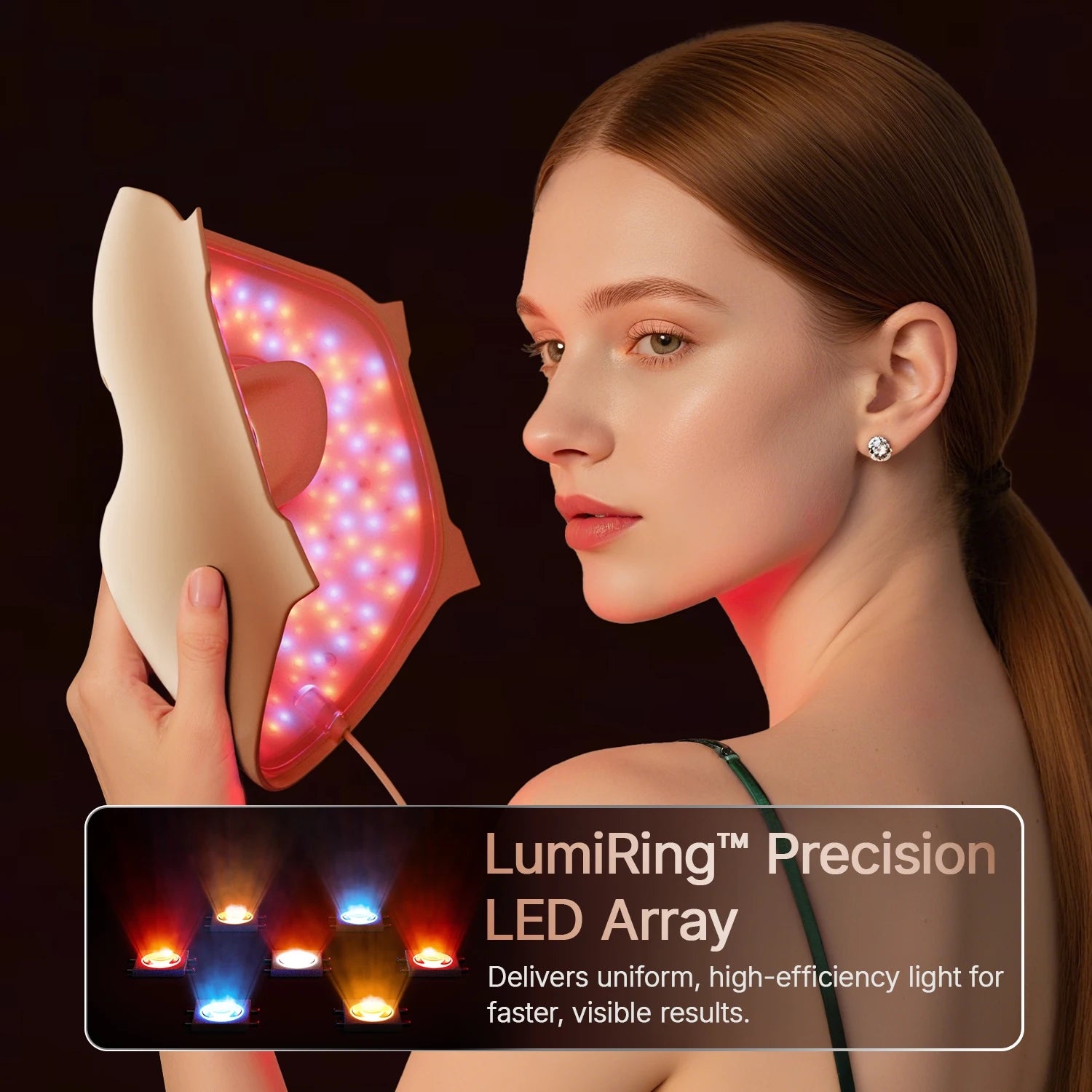 Hello Face M300 4D LED Light Therapy Mask 311 LEDs, 4 Modes, Anti-Aging & Acne Care, Ergonomic Silicone Design, Visual Comfort